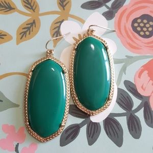 NWOT Anthropologie Forest Green Gold Earring Set